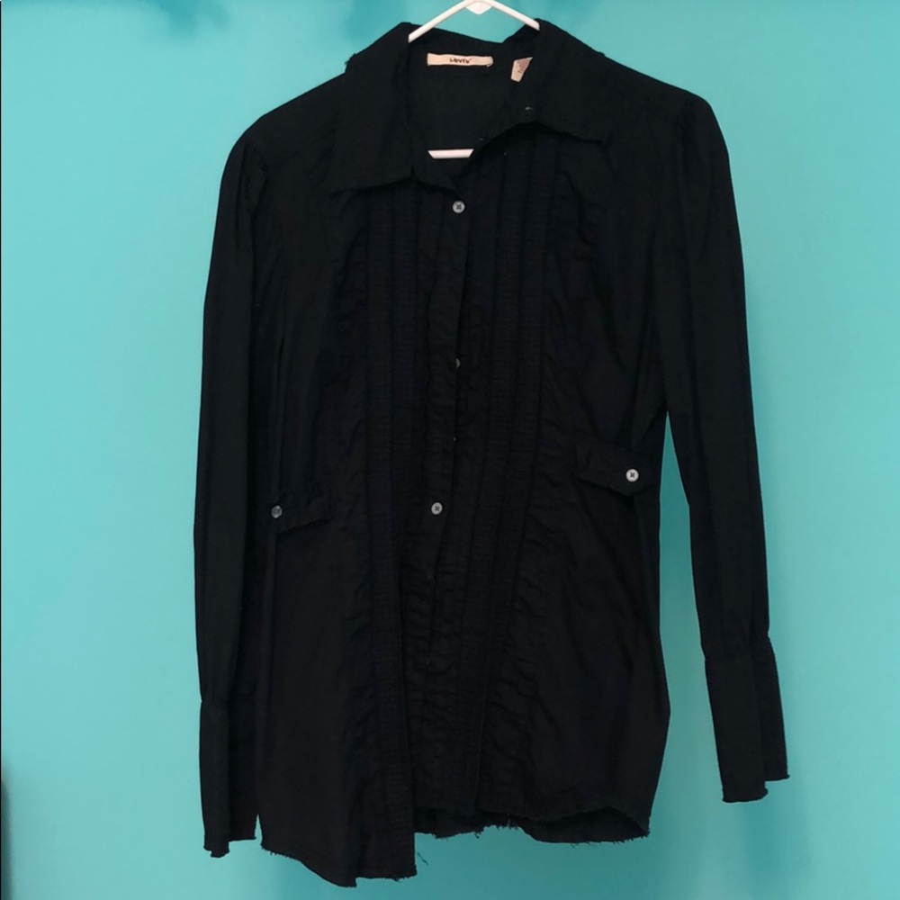 Black button down blouse